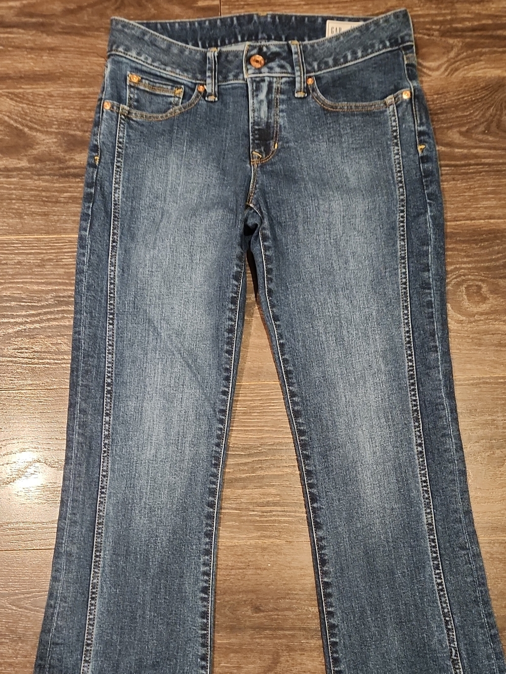 ❤️ GAP LOW RISE LONG & LEAN SEAMED SPLIT-HEM BOOTCUT JEANS, 4 (27) - Picture 7 of 12